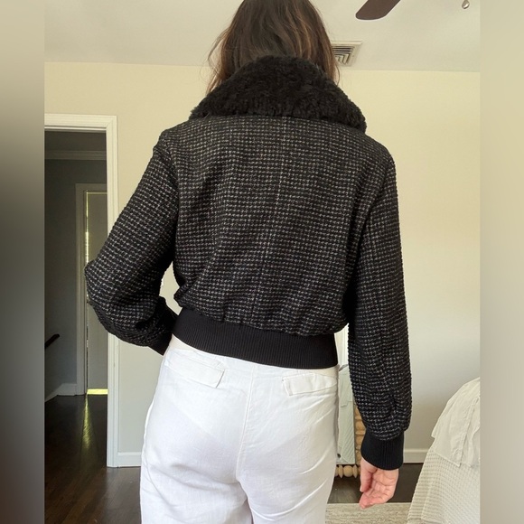 Club Monaco Mixed Media Bomber Jacket - Picture 7 of 11